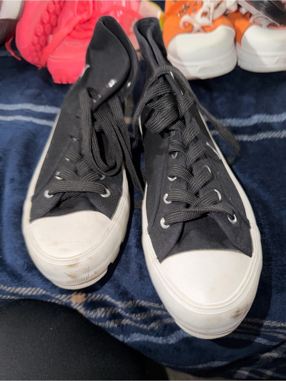 Mudd Black Canvas Low-Top Sneakers with White Soles